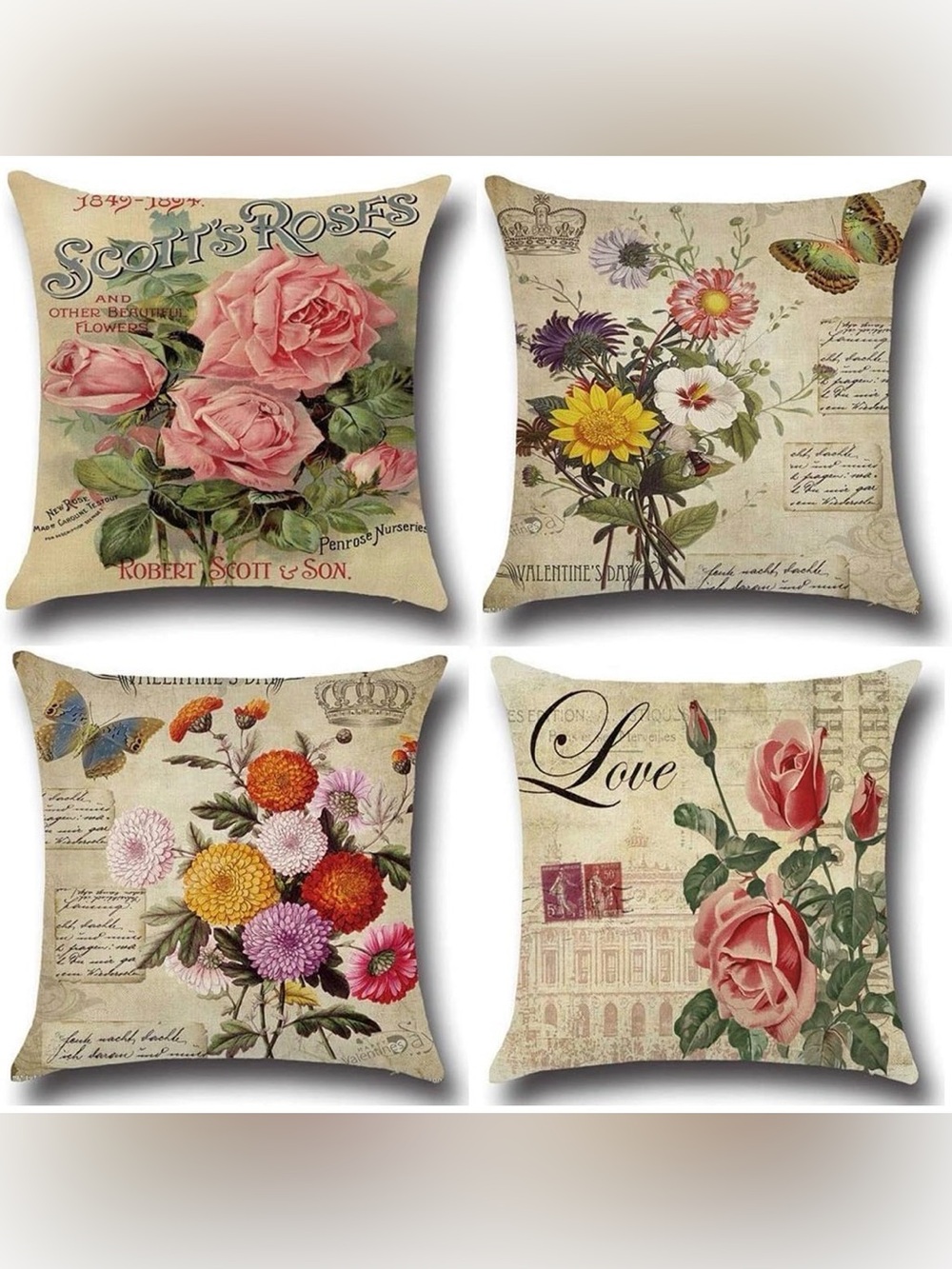 Four Pillow Case Covers
